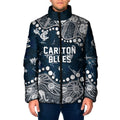 Personalized Carlton Blues Padded Jacket Aboriginal Pattern with Graffiti Style
