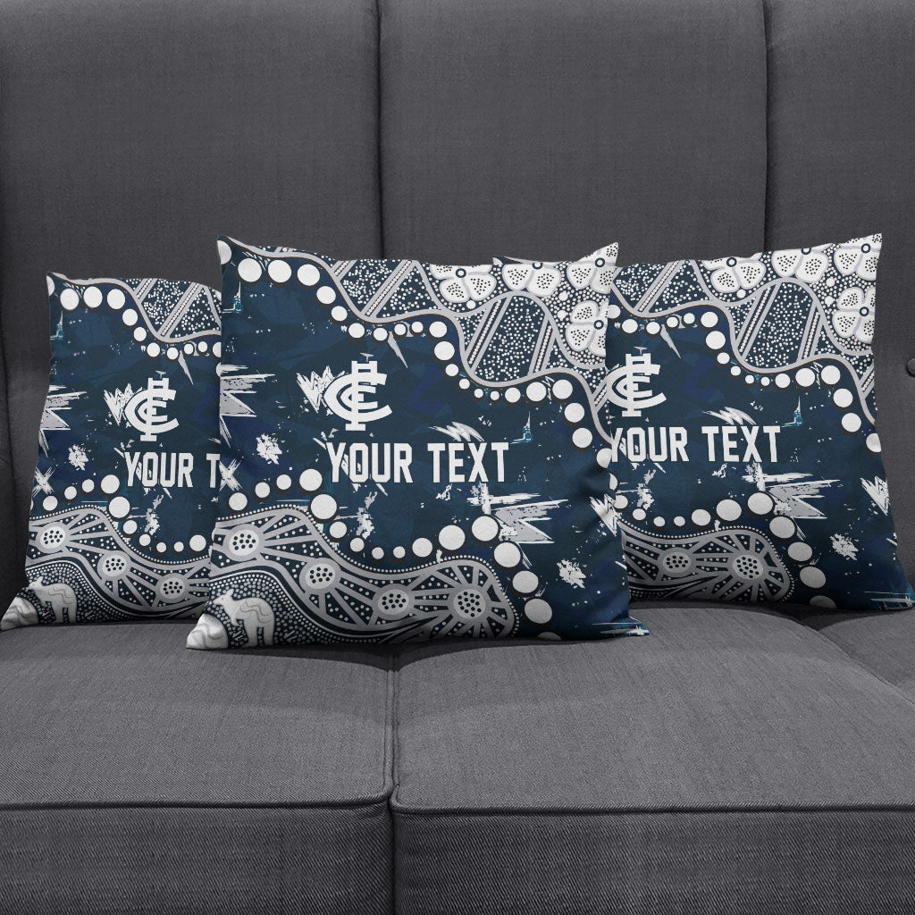 Personalized Carlton Blues Pillow Cover Aboriginal Pattern with Graffiti Style