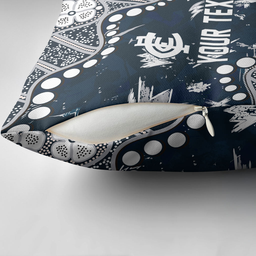 Personalized Carlton Blues Pillow Cover Aboriginal Pattern with Graffiti Style