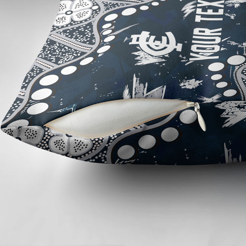 Personalized Carlton Blues Pillow Cover Aboriginal Pattern with Graffiti Style