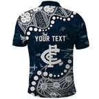 Personalized Carlton Blues Polo Shirt Aboriginal Pattern with Graffiti Style