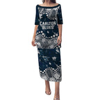 Personalized Carlton Blues Puletasi Aboriginal Pattern with Graffiti Style