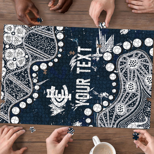 Personalized Carlton Blues Puzzle Aboriginal Pattern with Graffiti Style