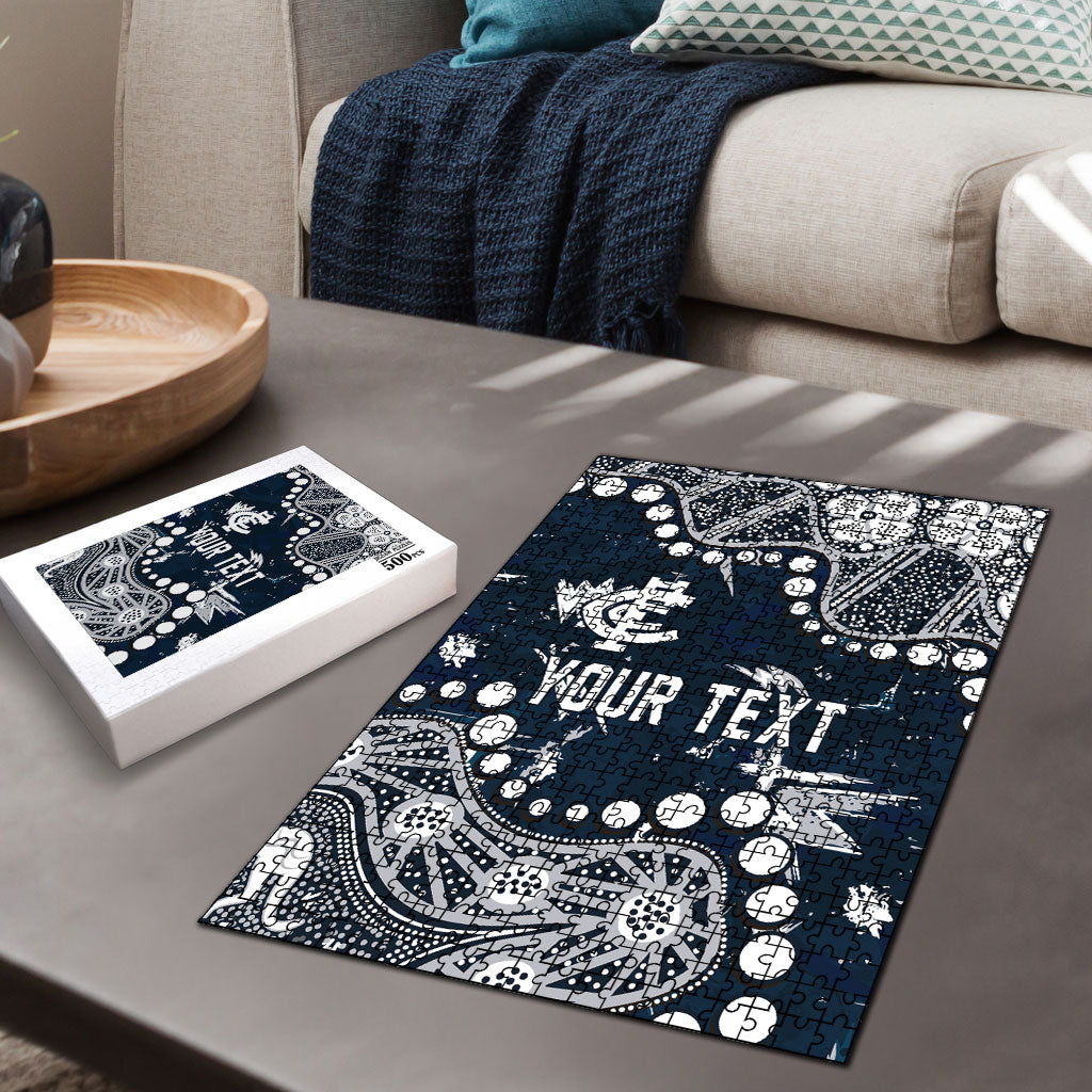 Personalized Carlton Blues Puzzle Aboriginal Pattern with Graffiti Style