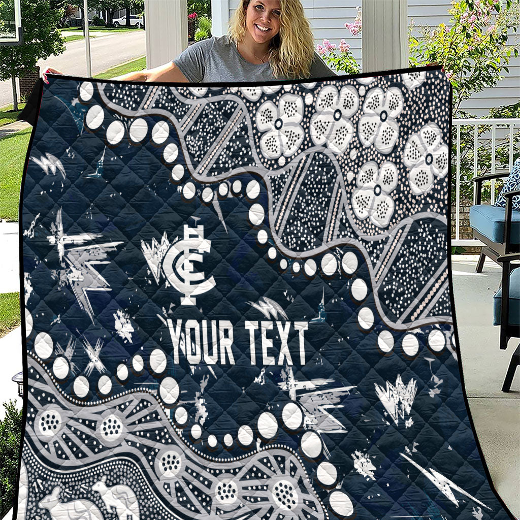 Personalized Carlton Blues Quilt Aboriginal Pattern with Graffiti Style