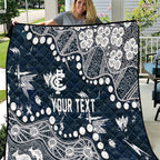 Personalized Carlton Blues Quilt Aboriginal Pattern with Graffiti Style