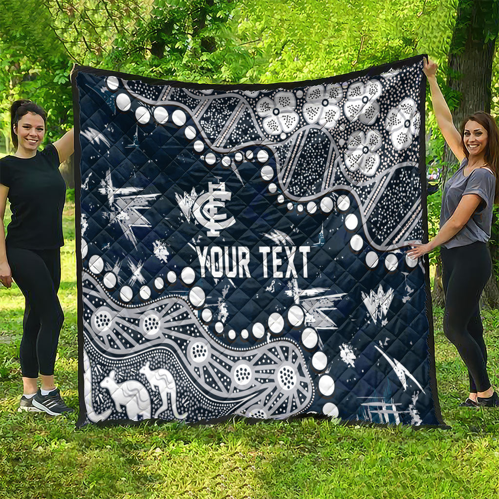 Personalized Carlton Blues Quilt Aboriginal Pattern with Graffiti Style