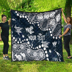 Personalized Carlton Blues Quilt Aboriginal Pattern with Graffiti Style