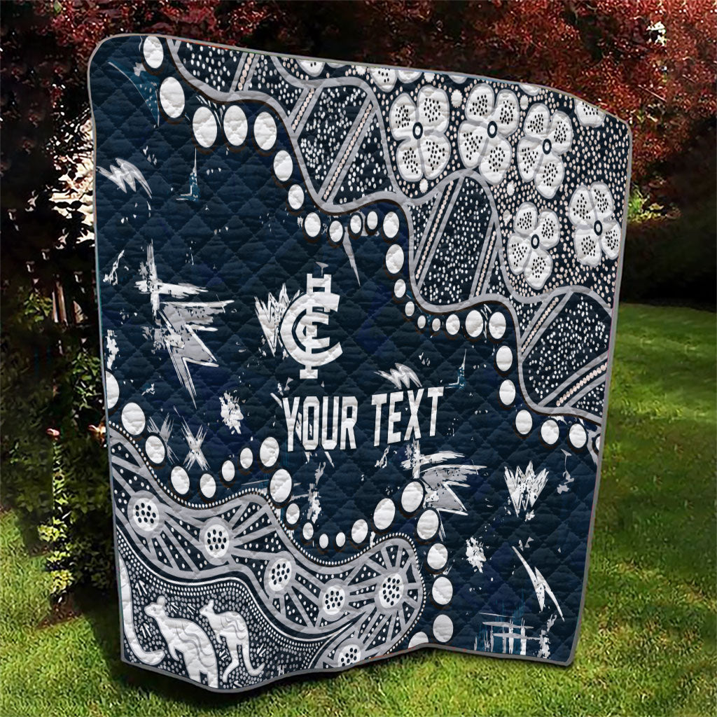 Personalized Carlton Blues Quilt Aboriginal Pattern with Graffiti Style