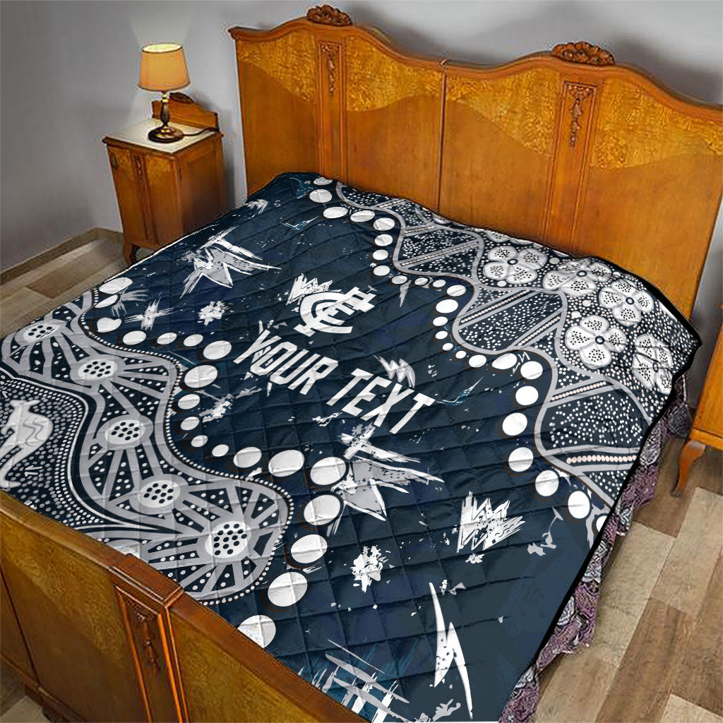 Personalized Carlton Blues Quilt Aboriginal Pattern with Graffiti Style