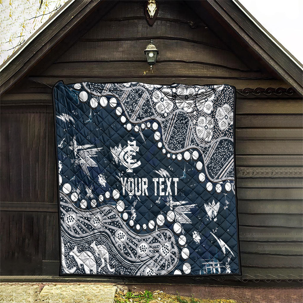 Personalized Carlton Blues Quilt Aboriginal Pattern with Graffiti Style
