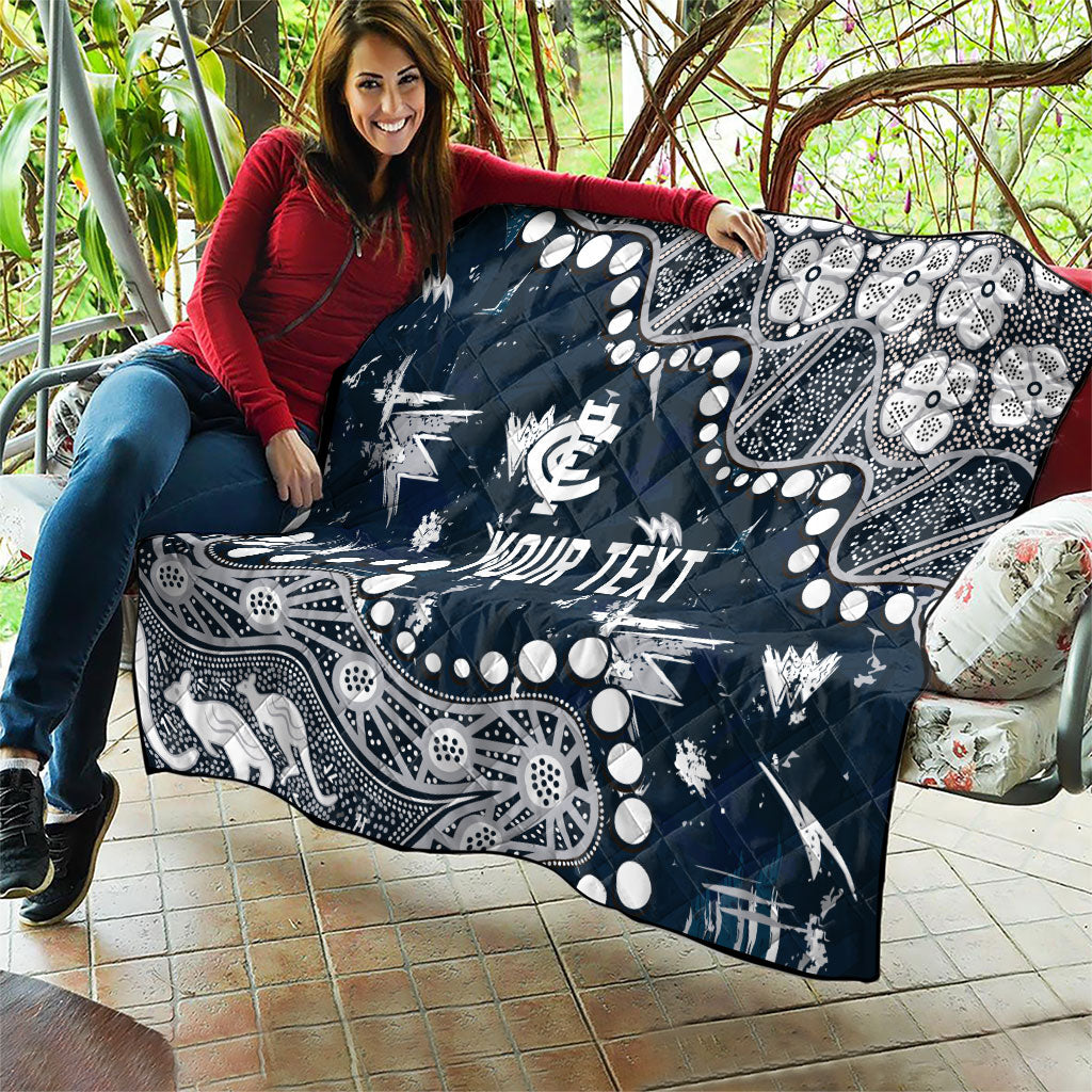 Personalized Carlton Blues Quilt Aboriginal Pattern with Graffiti Style