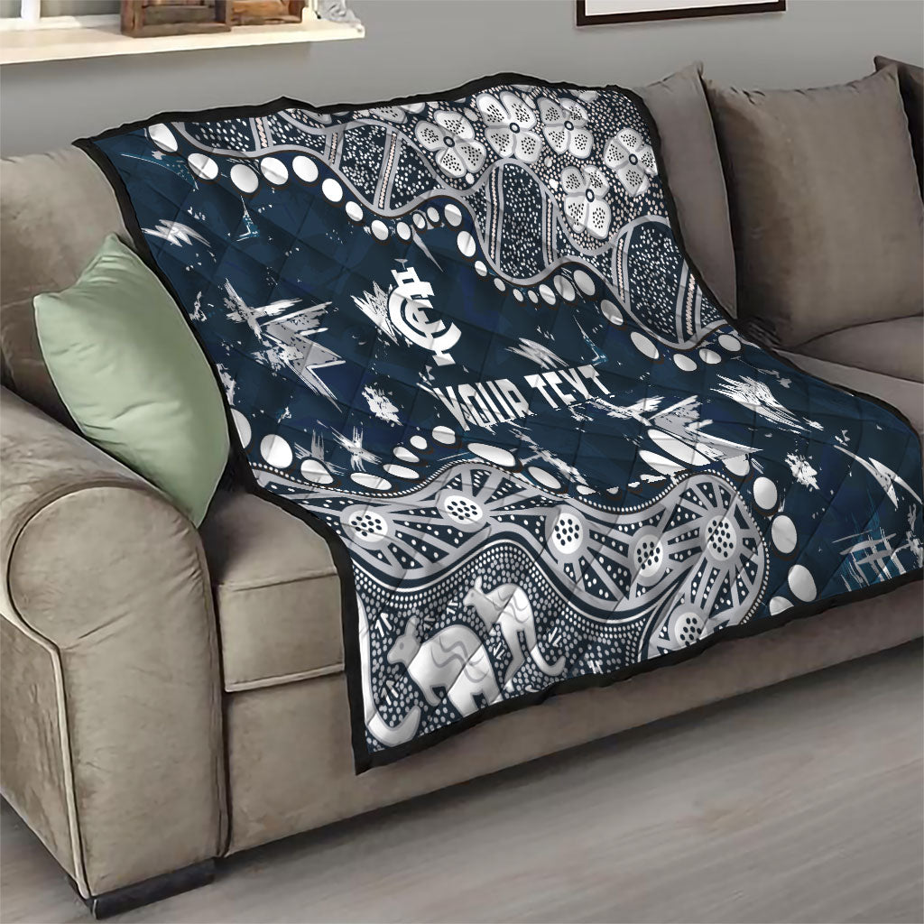 Personalized Carlton Blues Quilt Aboriginal Pattern with Graffiti Style