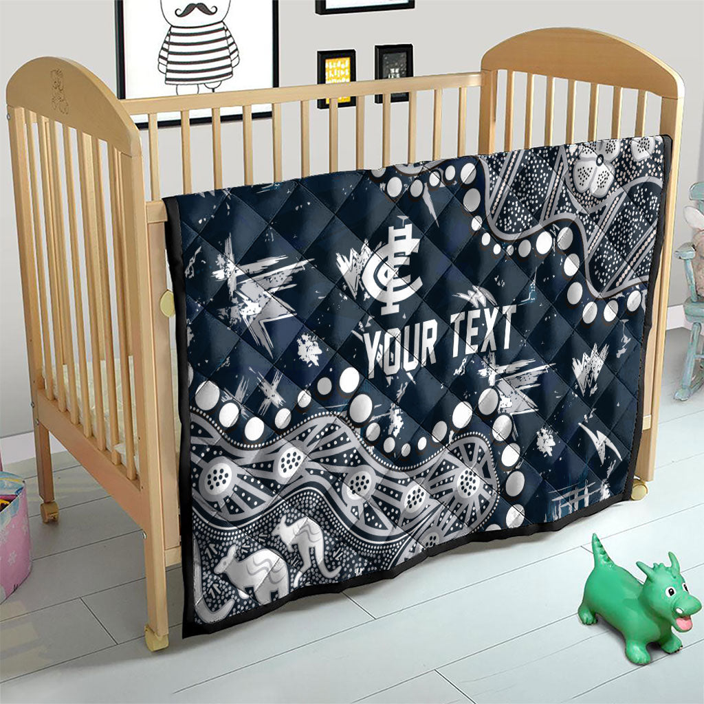 Personalized Carlton Blues Quilt Aboriginal Pattern with Graffiti Style
