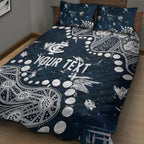 Personalized Carlton Blues Quilt Bed Set Aboriginal Pattern with Graffiti Style