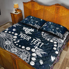 Personalized Carlton Blues Quilt Bed Set Aboriginal Pattern with Graffiti Style