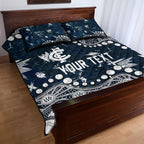 Personalized Carlton Blues Quilt Bed Set Aboriginal Pattern with Graffiti Style
