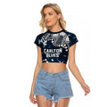 Personalized Carlton Blues Raglan Cropped T Shirt Aboriginal Pattern with Graffiti Style