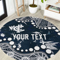 Personalized Carlton Blues Round Carpet Aboriginal Pattern with Graffiti Style