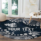 Personalized Carlton Blues Round Carpet Aboriginal Pattern with Graffiti Style