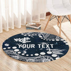 Personalized Carlton Blues Round Carpet Aboriginal Pattern with Graffiti Style