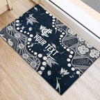 Personalized Carlton Blues Rubber Doormat Aboriginal Pattern with Graffiti Style