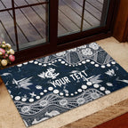 Personalized Carlton Blues Rubber Doormat Aboriginal Pattern with Graffiti Style