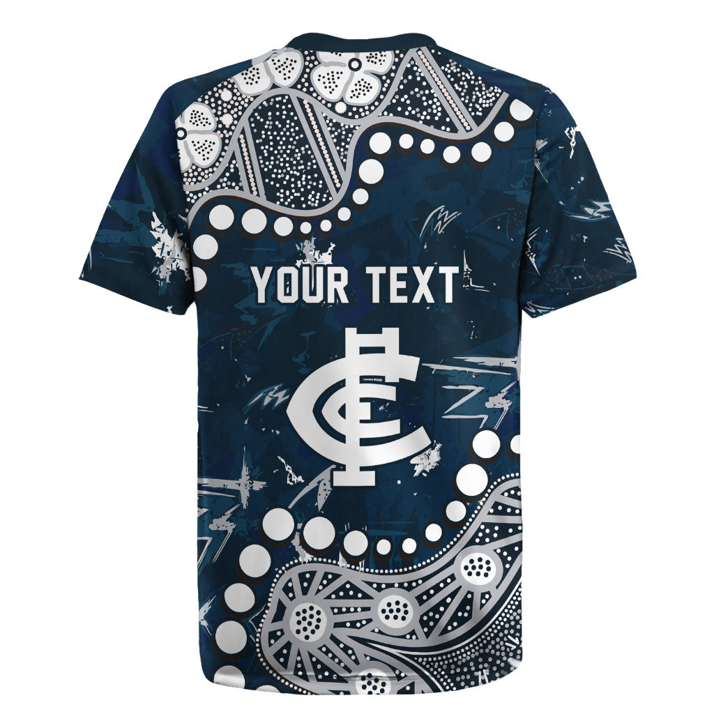 Personalized Carlton Blues Rugby Jersey Aboriginal Pattern with Graffiti Style