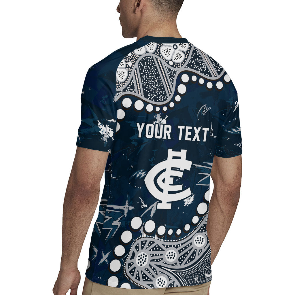 Personalized Carlton Blues Rugby Jersey Aboriginal Pattern with Graffiti Style