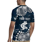 Personalized Carlton Blues Rugby Jersey Aboriginal Pattern with Graffiti Style