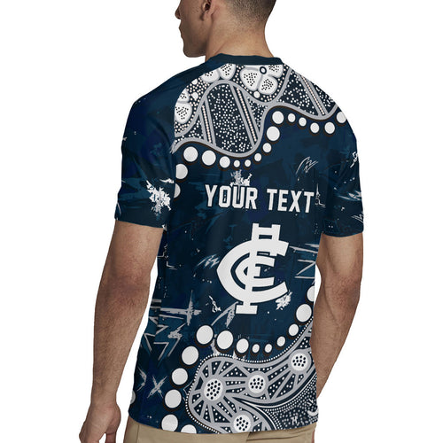 Personalized Carlton Blues Rugby Jersey Aboriginal Pattern with Graffiti Style