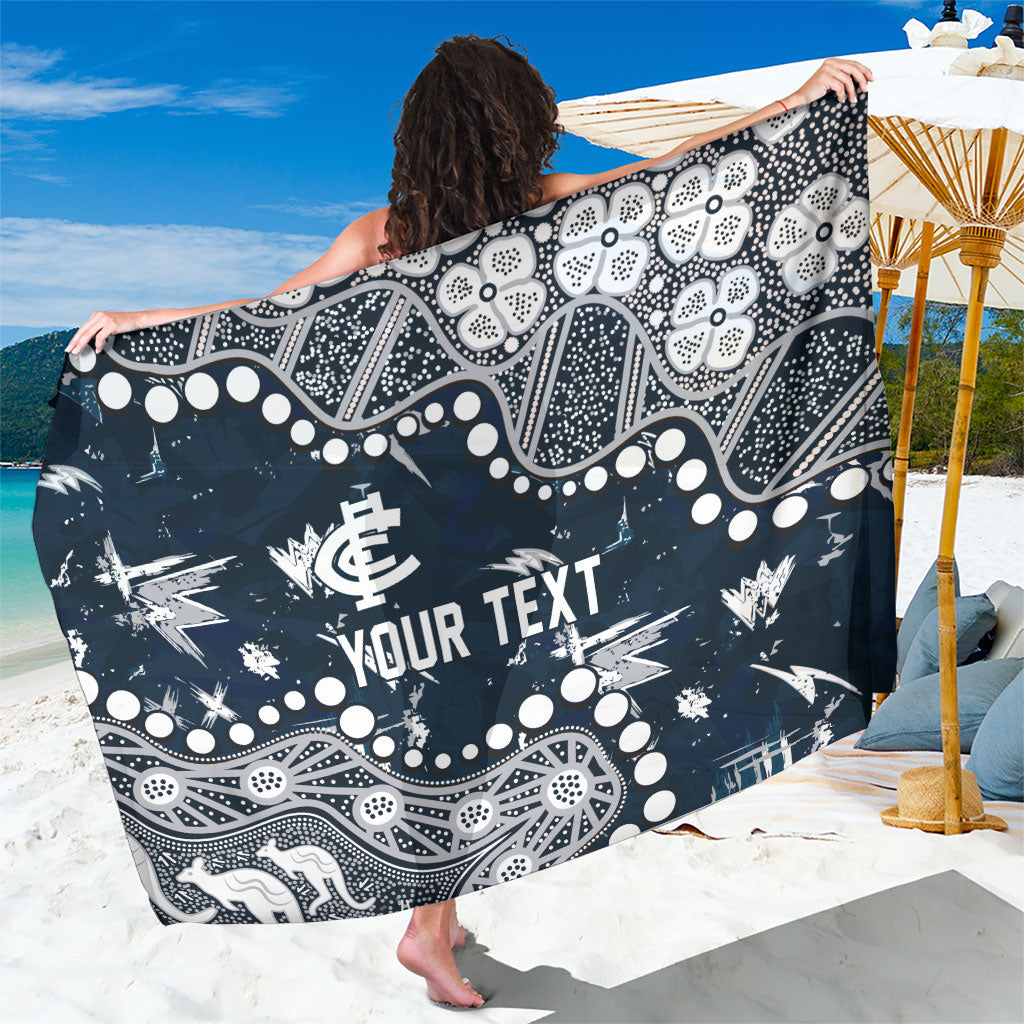 Personalized Carlton Blues Sarong Aboriginal Pattern with Graffiti Style