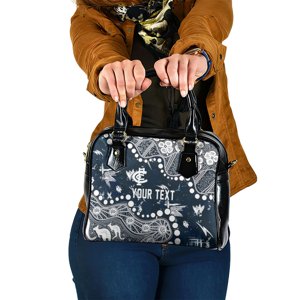 Personalized Carlton Blues Shoulder Handbag Aboriginal Pattern with Graffiti Style