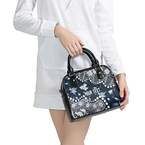 Personalized Carlton Blues Shoulder Handbag Aboriginal Pattern with Graffiti Style