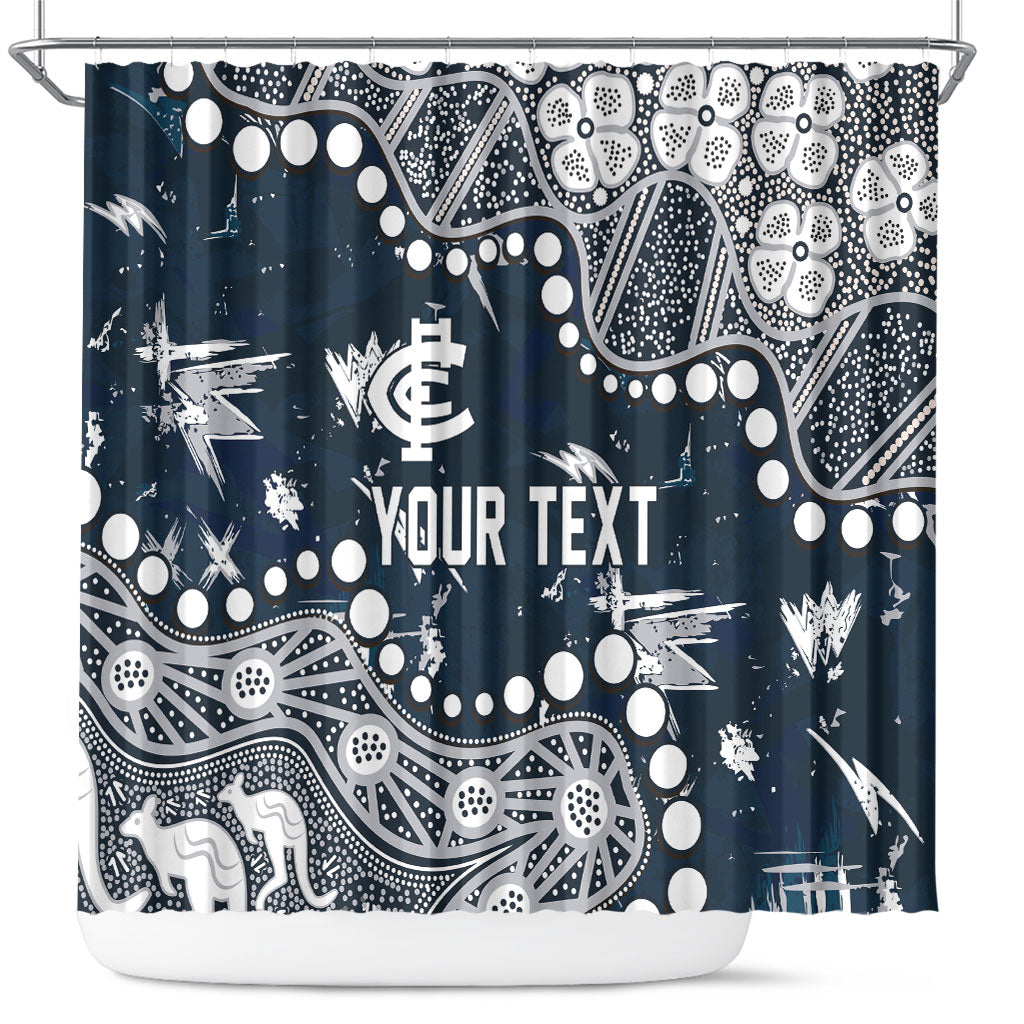 Personalized Carlton Blues Shower Curtain Aboriginal Pattern with Graffiti Style