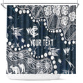 Personalized Carlton Blues Shower Curtain Aboriginal Pattern with Graffiti Style
