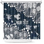 Personalized Carlton Blues Shower Curtain Aboriginal Pattern with Graffiti Style