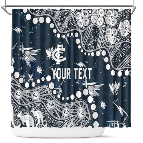 Personalized Carlton Blues Shower Curtain Aboriginal Pattern with Graffiti Style
