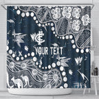 Personalized Carlton Blues Shower Curtain Aboriginal Pattern with Graffiti Style