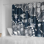 Personalized Carlton Blues Shower Curtain Aboriginal Pattern with Graffiti Style