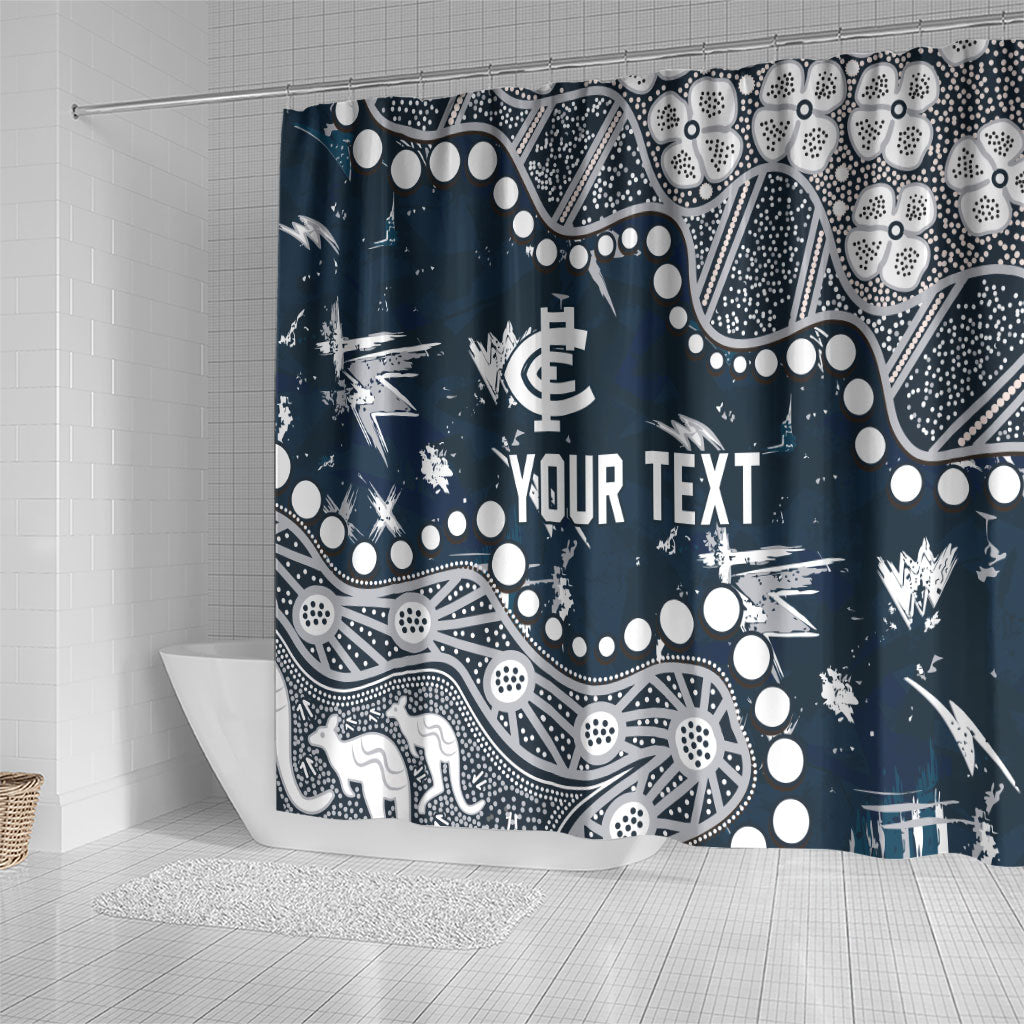 Personalized Carlton Blues Shower Curtain Aboriginal Pattern with Graffiti Style