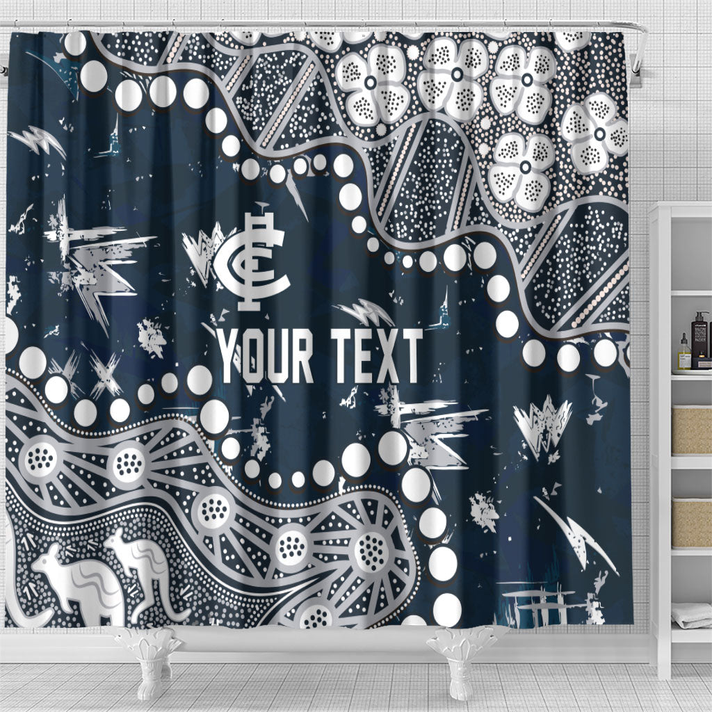 Personalized Carlton Blues Shower Curtain Aboriginal Pattern with Graffiti Style