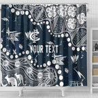 Personalized Carlton Blues Shower Curtain Aboriginal Pattern with Graffiti Style