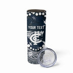 Personalized Carlton Blues Skinny Tumbler Aboriginal Pattern with Graffiti Style