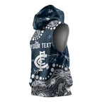 Personalized Carlton Blues Sleeveless Hoodie Aboriginal Pattern with Graffiti Style