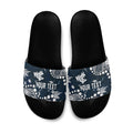 Personalized Carlton Blues Slide Sandals Aboriginal Pattern with Graffiti Style