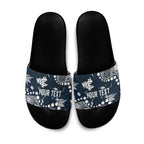 Personalized Carlton Blues Slide Sandals Aboriginal Pattern with Graffiti Style