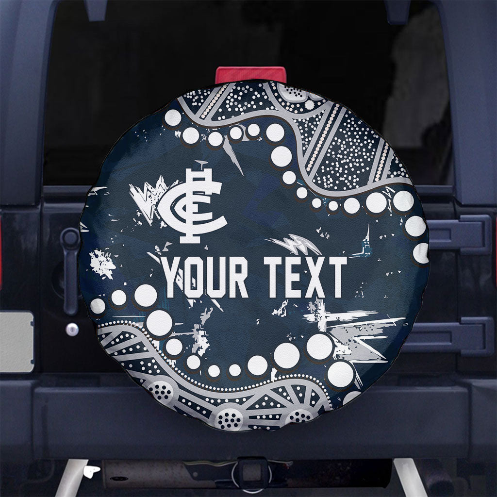 Personalized Carlton Blues Spare Tire Cover Aboriginal Pattern with Graffiti Style