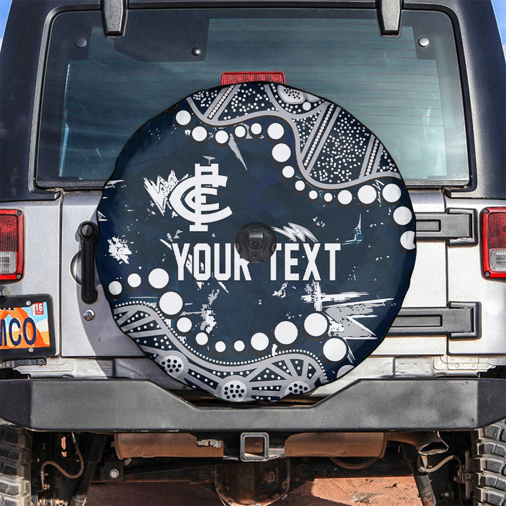 Personalized Carlton Blues Spare Tire Cover Aboriginal Pattern with Graffiti Style