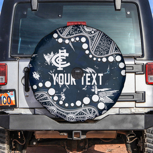 Personalized Carlton Blues Spare Tire Cover Aboriginal Pattern with Graffiti Style